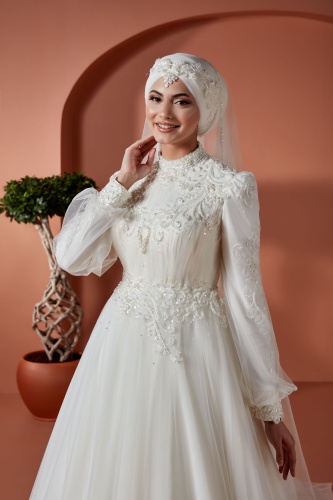 Helen Tesettür Gelinlik 10GLTS009183V01